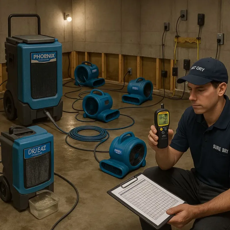 Structural Drying and Dehumidification process in Myerstown, PA